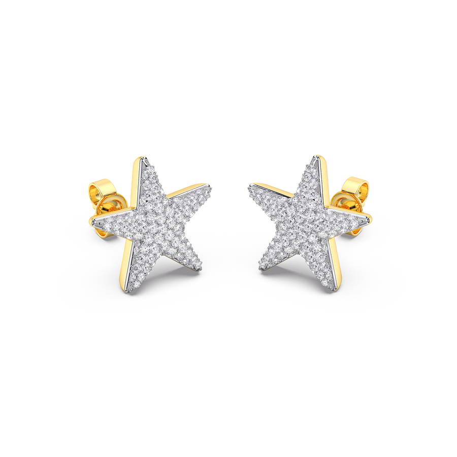 Hello Ella Star Studs in White