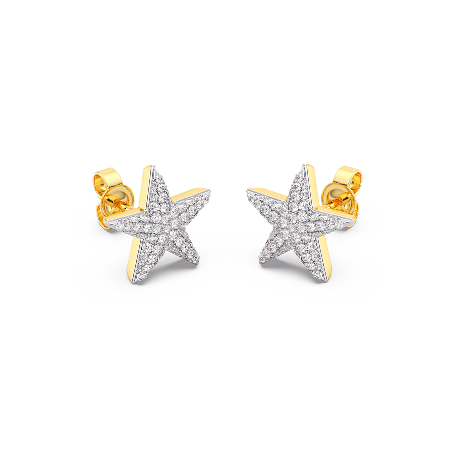 Hello Ella Star Studs in White