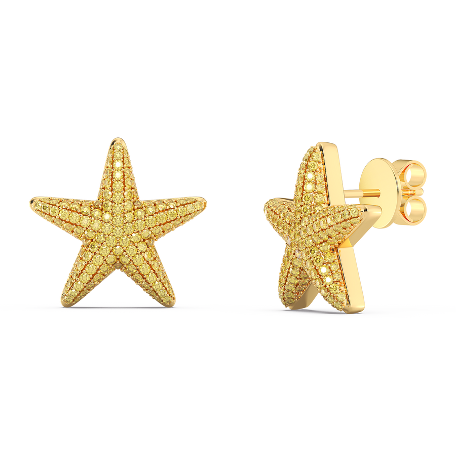 Hello Ella Star Studs in Yellow