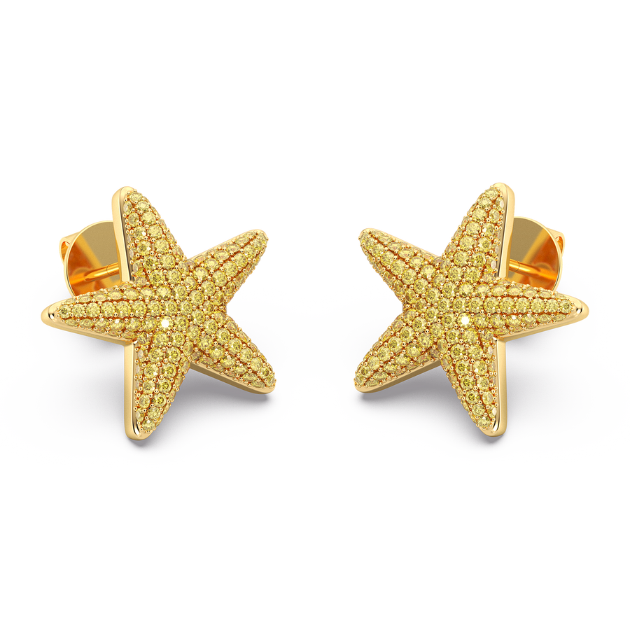 Hello Ella Star Studs in Yellow