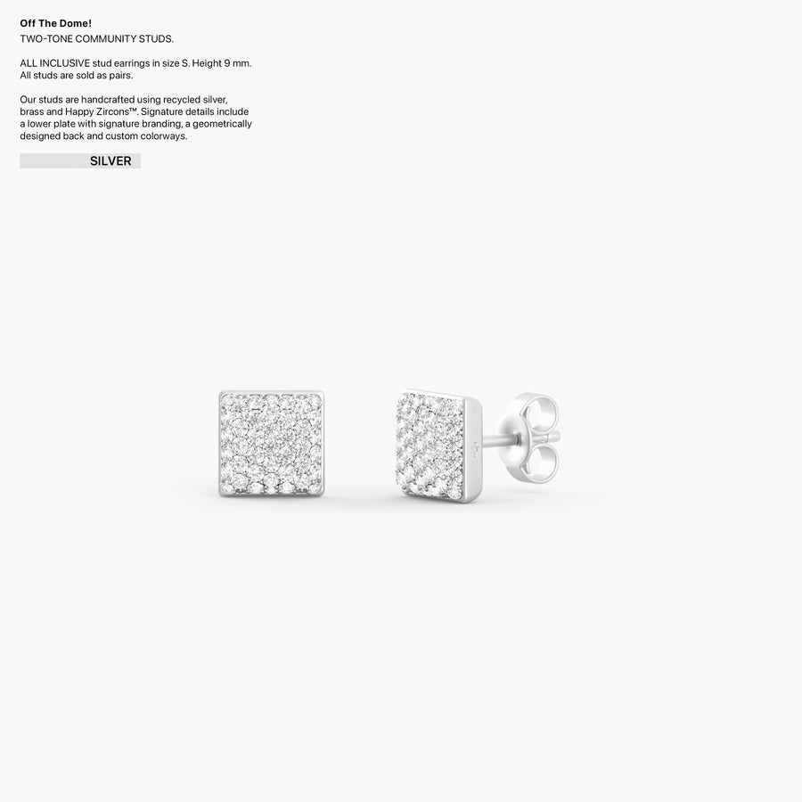 Two-Tone Community Studs in Silver