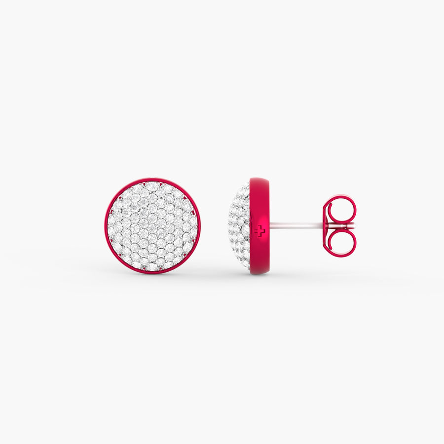 Two-Tone Unity Studs in Raspberry