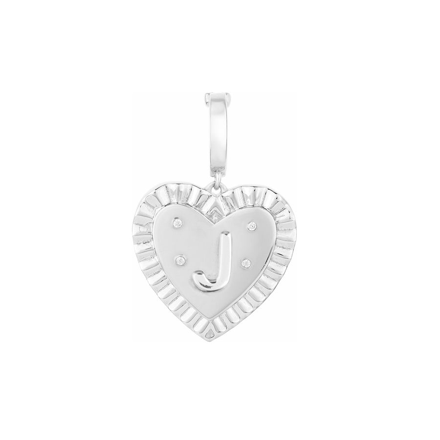 "J" Heart Amulet Charm