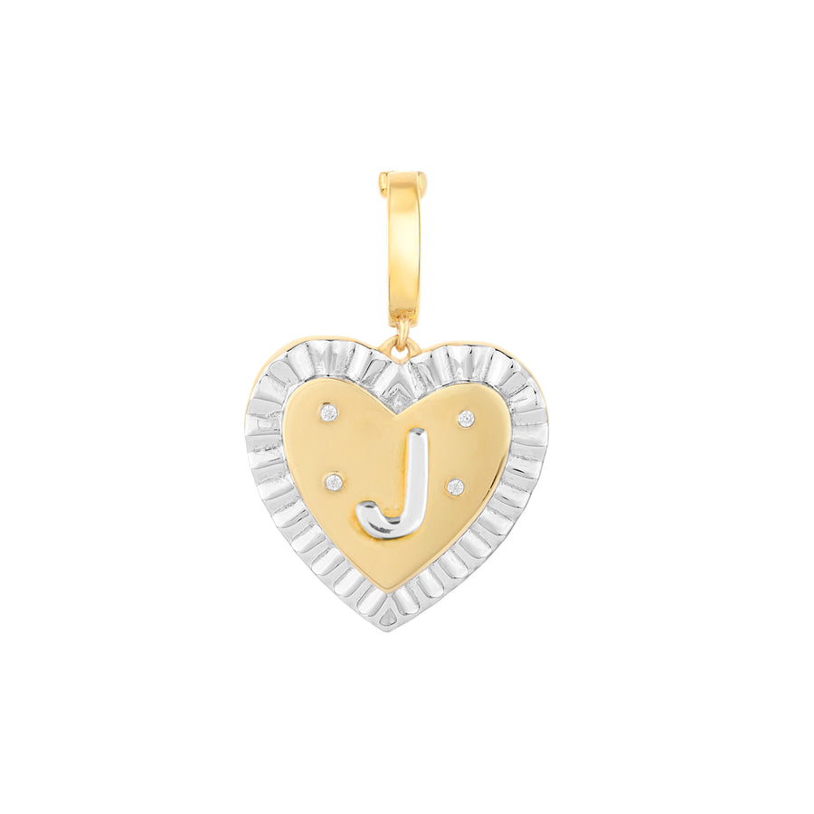 "J" Heart Amulet Charm