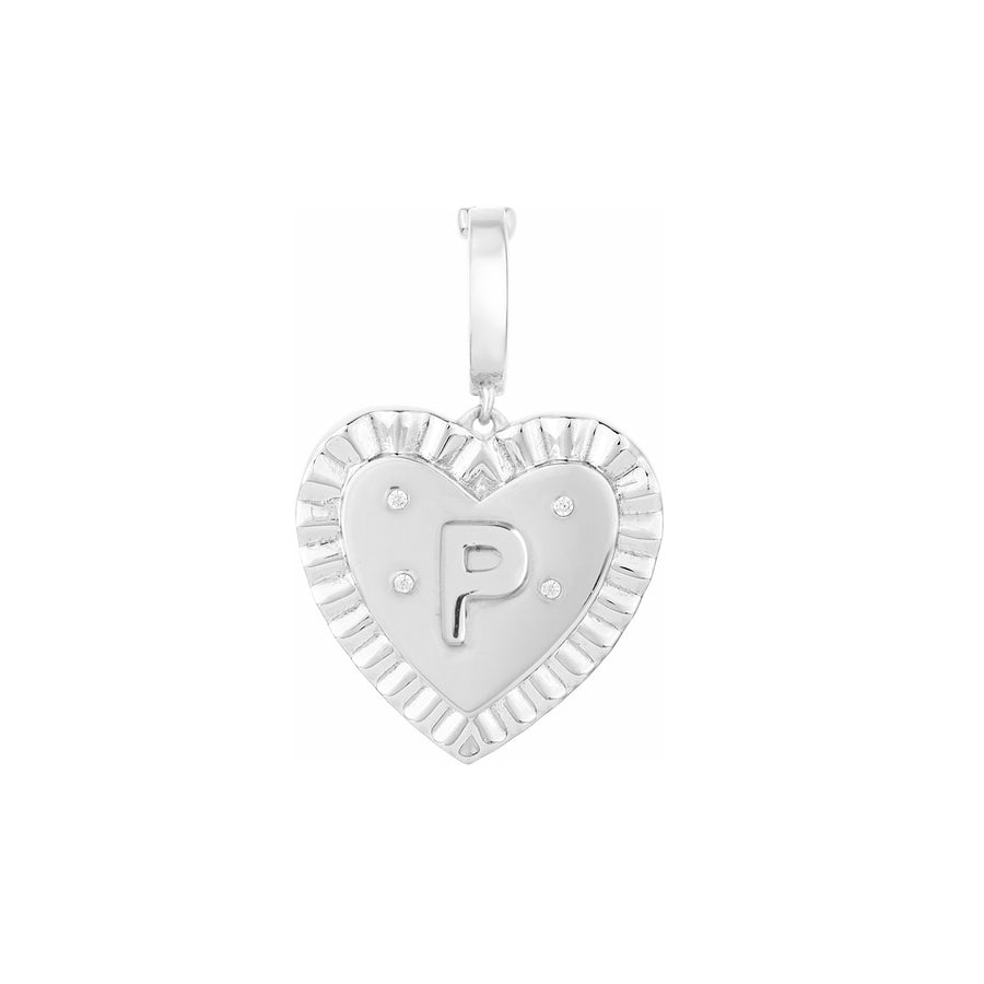 "P" Heart Amulet Charm