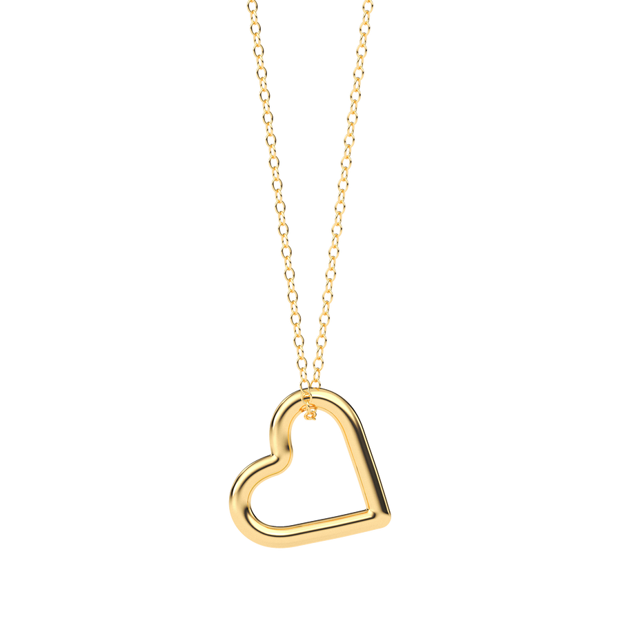 Hello Ella Whole Heart Pendant Necklace in Gold
