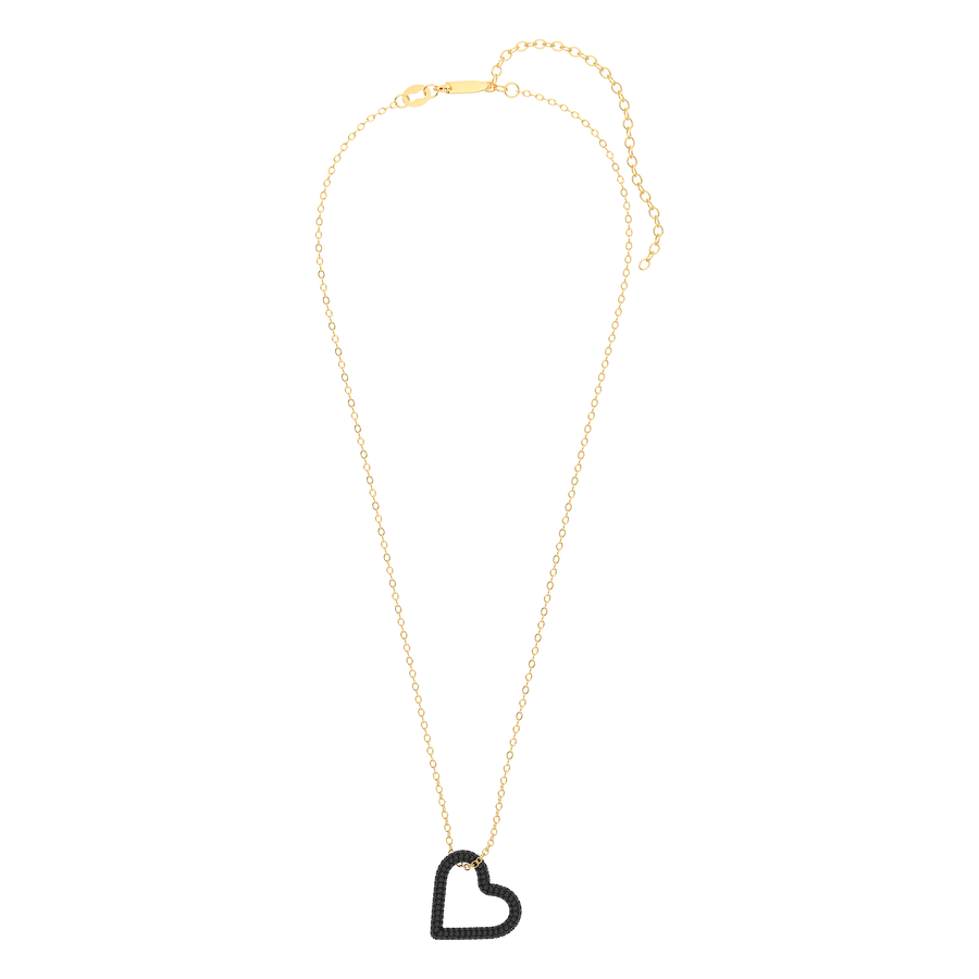 Hello Ella Whole Heart Pendant Necklace in Black