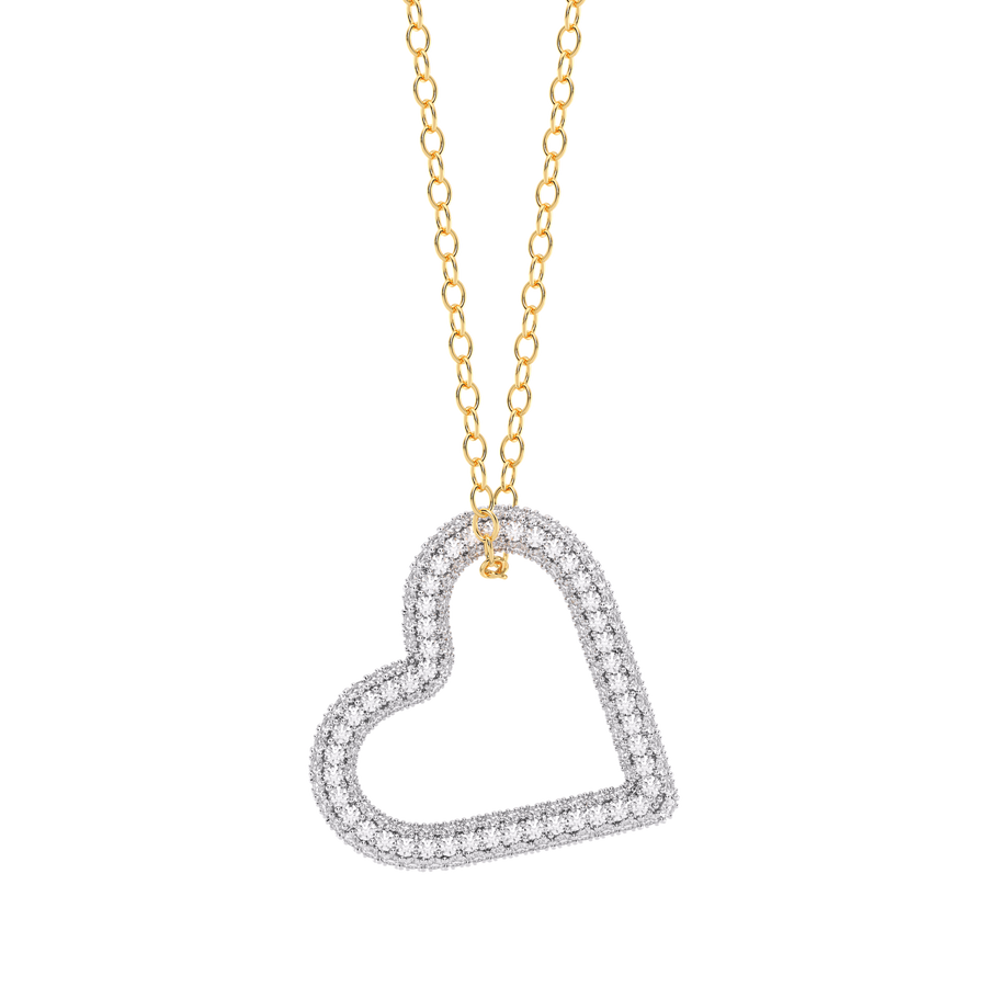 Hello Ella Whole Heart Pendant Necklace in White