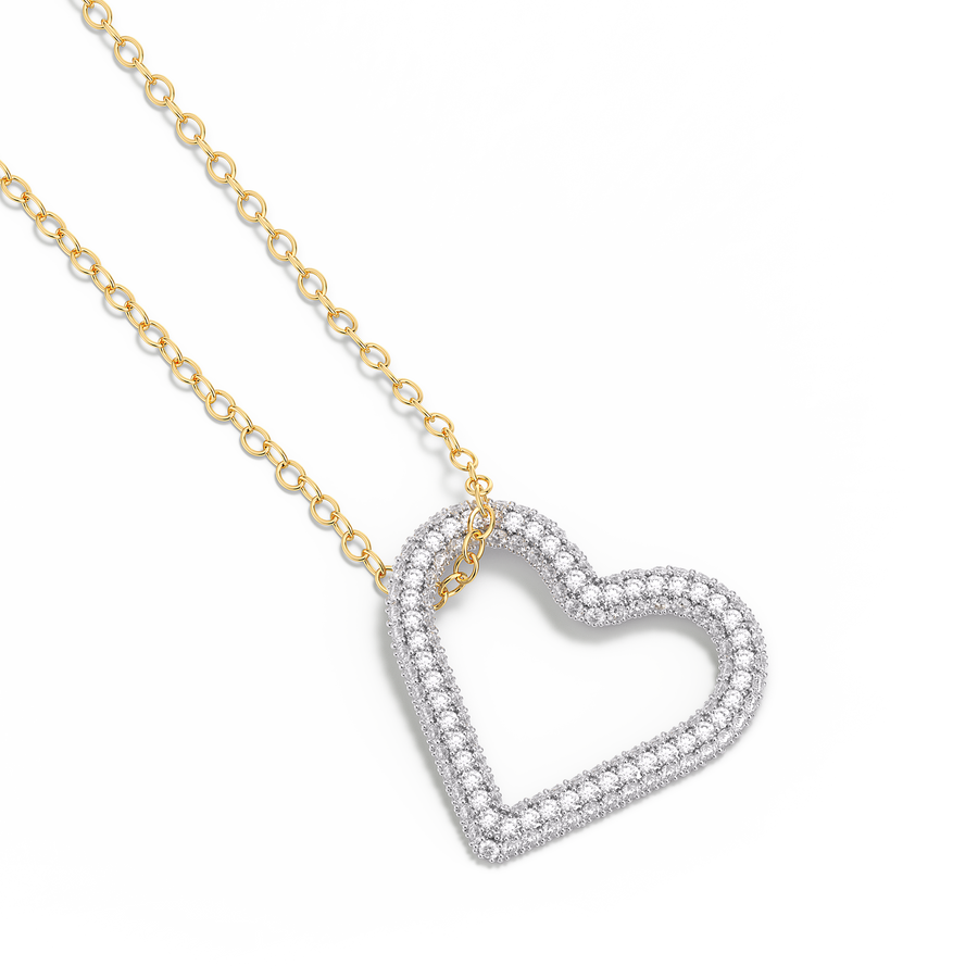 Hello Ella Whole Heart Pendant Necklace in White
