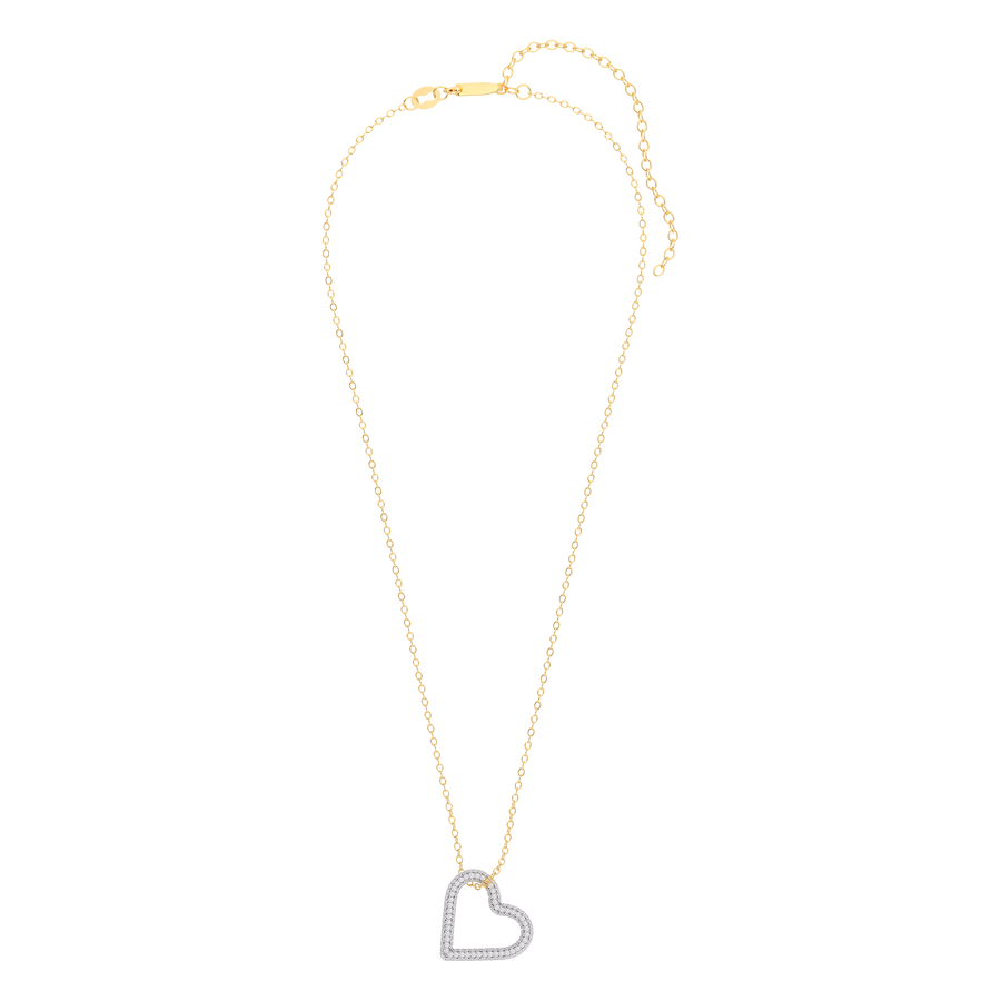 Hello Ella Whole Heart Pendant Necklace in White