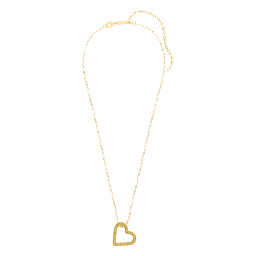 Hello Ella Whole Heart Pendant Necklace in Yellow