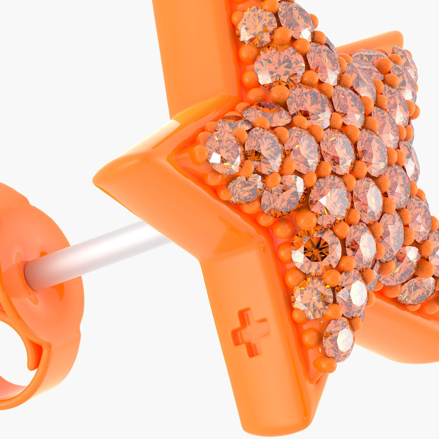 Monochrome Dreamer Studs in Tangerine