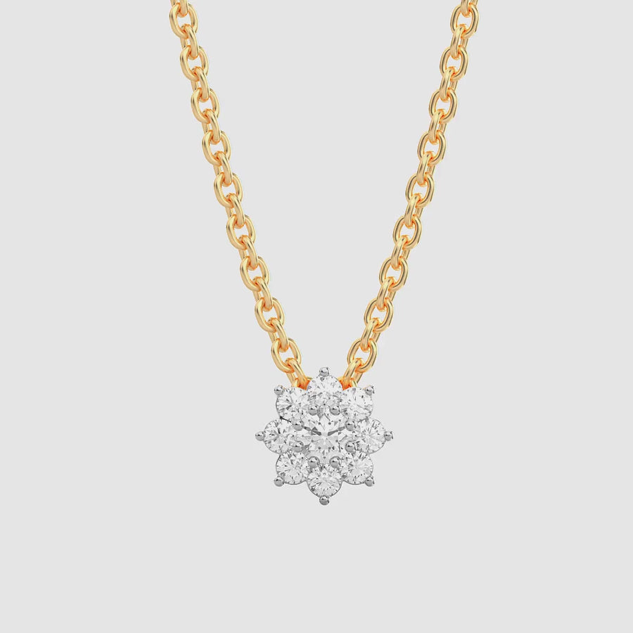 Lab-Grown 0.11 Ct Bloom Pendant Necklace