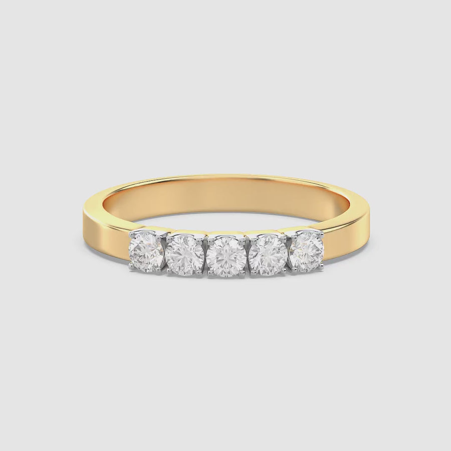 Lab-Grown  5-Stone Diamond Band Ring