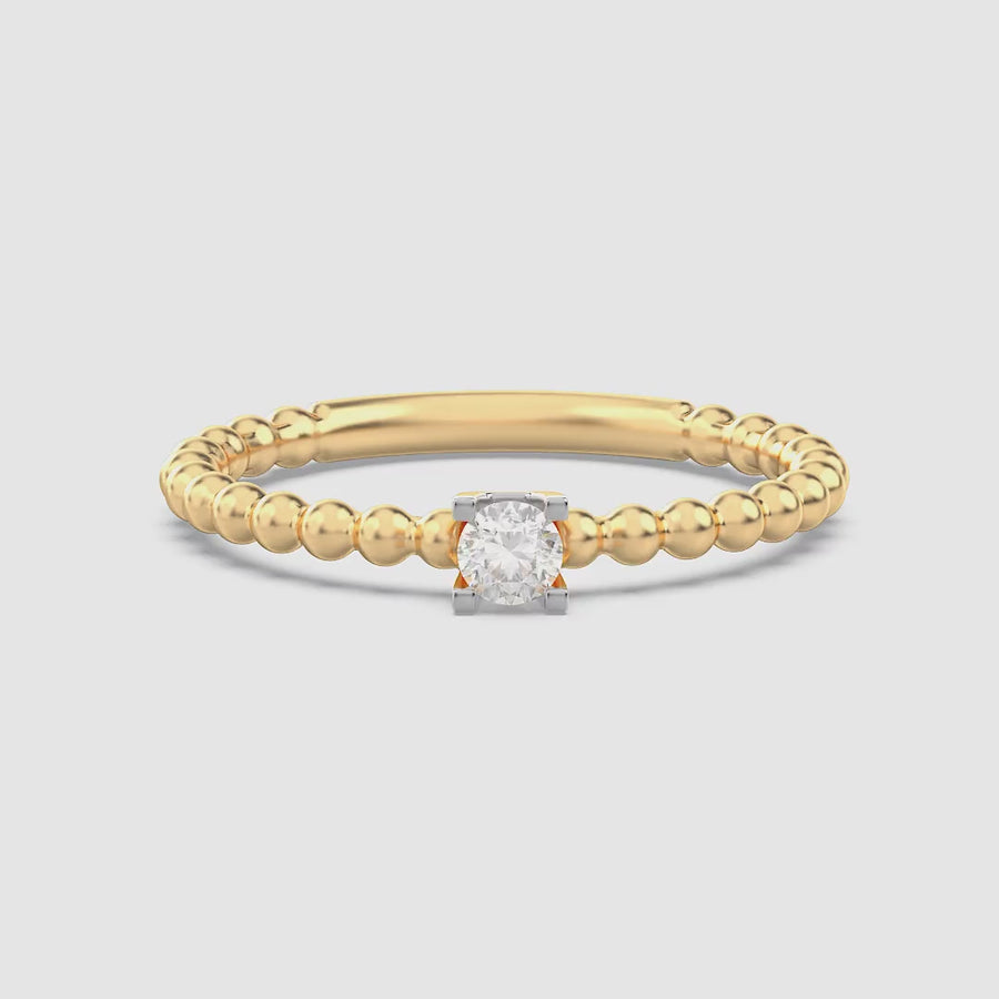Lab-Grown 0.13 Ct Puff Ring