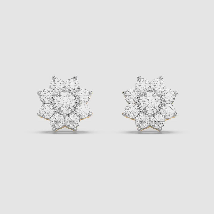 Lab-Grown 0.22 Ct Bloom Stud Earrings