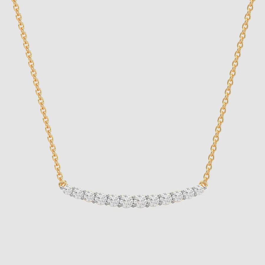 Lab-Grown Glimmer Bar Pendant Necklace