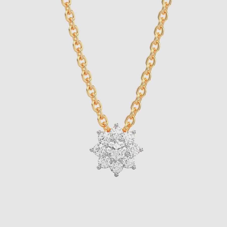 Lab-Grown 0.13 Ct Bloom Pendant Necklace