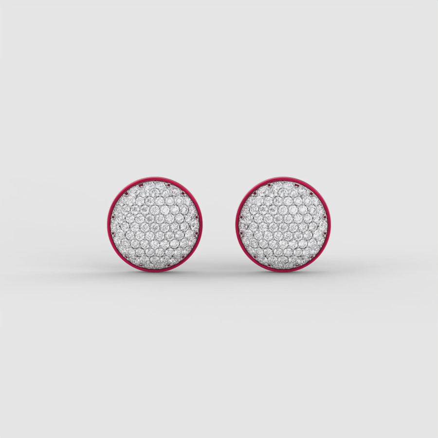 Two-Tone Unity Studs in Raspberry