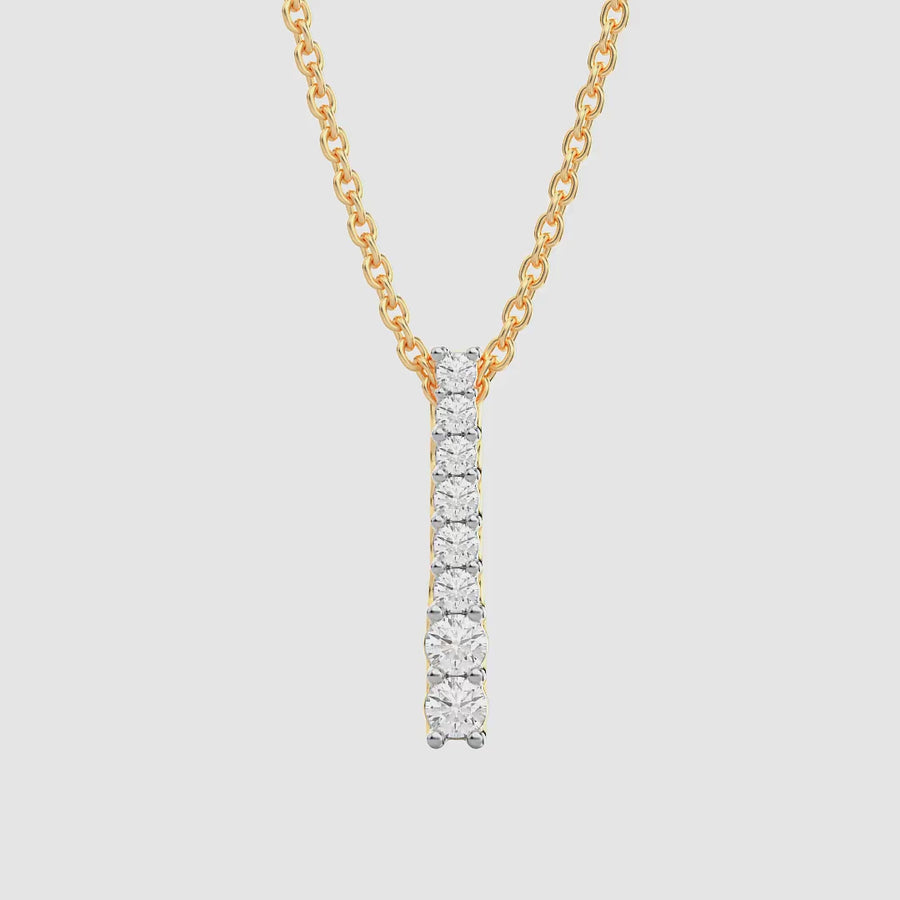 Lab-Grown Ascent Bar Pendant Necklace