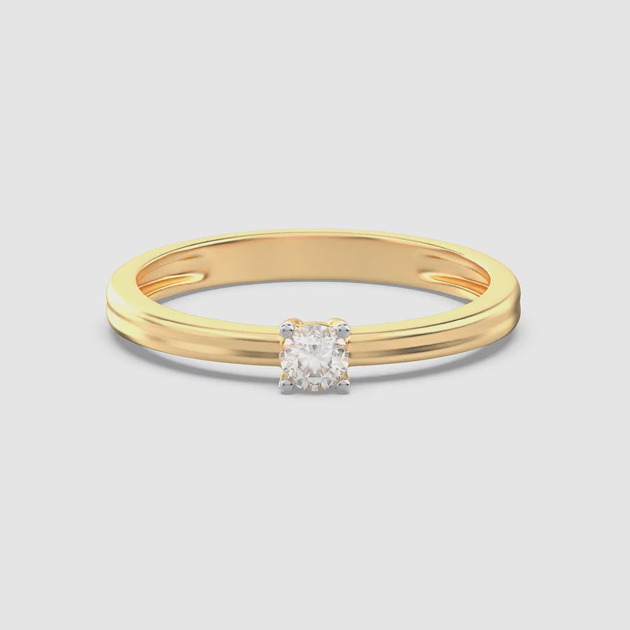 Lab-Grown 0.13 Ct Solo Diamond Stackable Ring