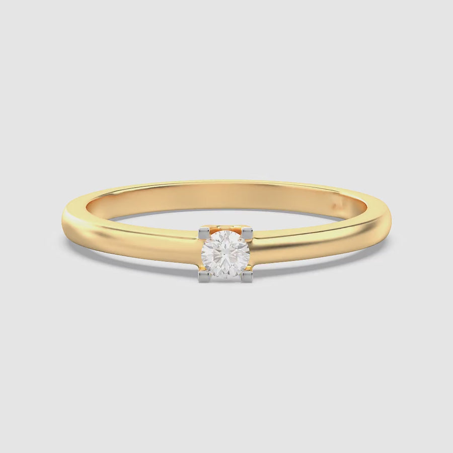 Lab-Grown 0.11 Ct Pillars Solo Ring