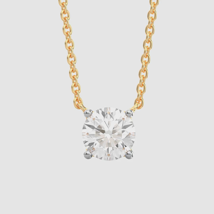 Lab-Grown 1.00 Ct Round Diamond Necklace
