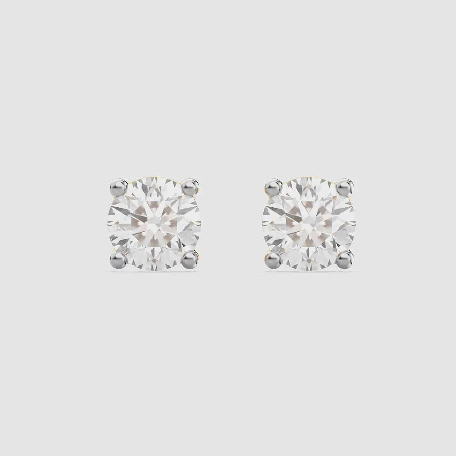 Lab-Grown 1.00 Ct Four Prong Stud Earrings