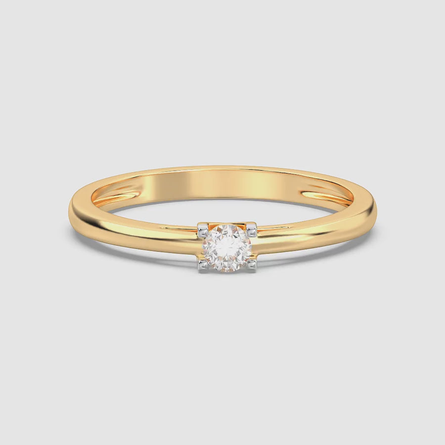 Lab-Grown 0.13 Ct Diamond Halo Gold Ring