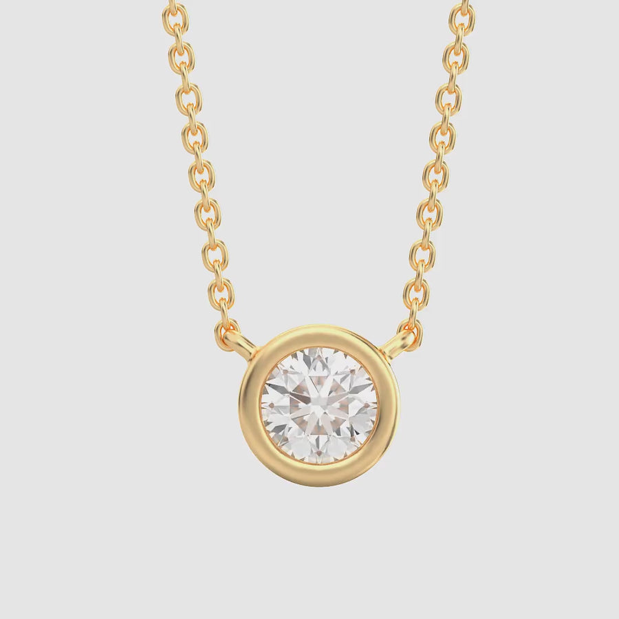 Lab-Grown 0.20 Ct Signature Bezel Pendant Necklace