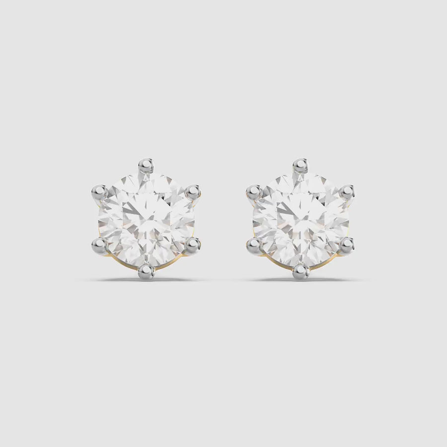 Lab-Grown 1.50 Ct Six Prong Stud Earrings