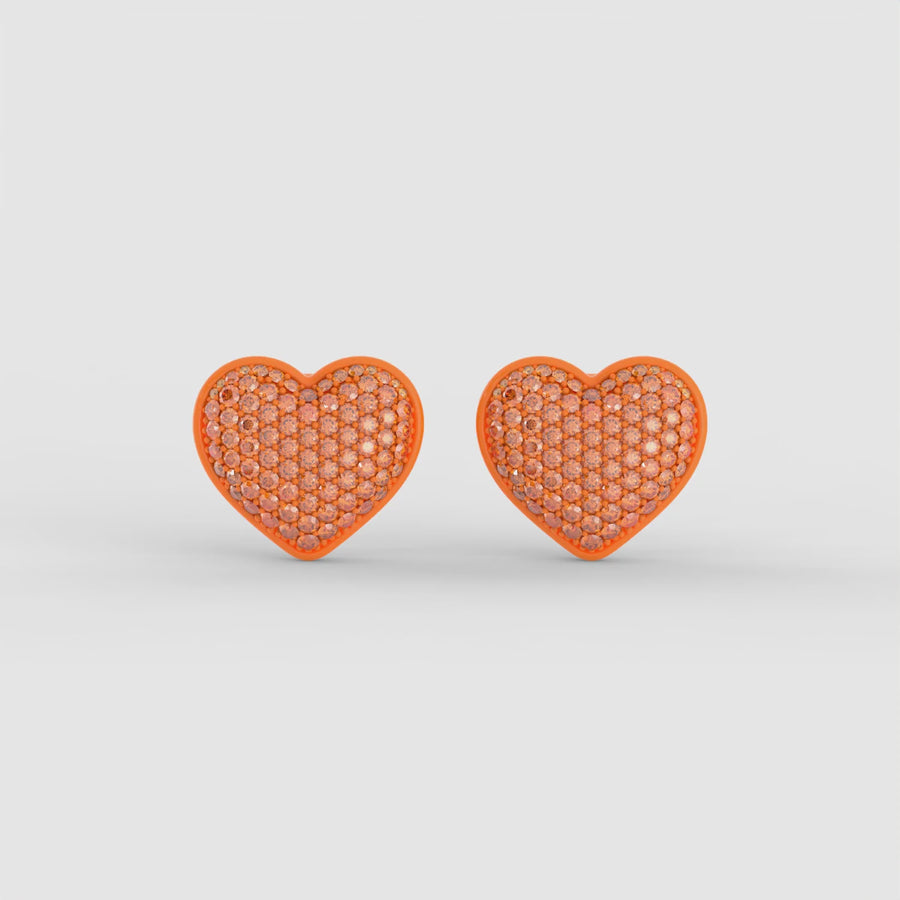 Monochrome Lover Studs in Tangerine