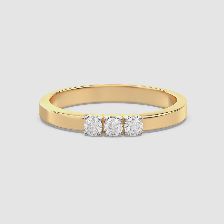 Lab-Grown Luxe Tri-Diamond Ring