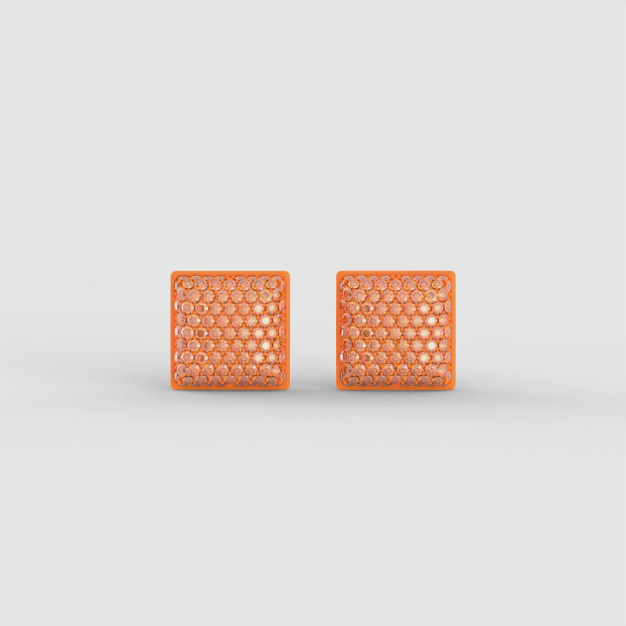 Monochrome Community Studs in Tangerine