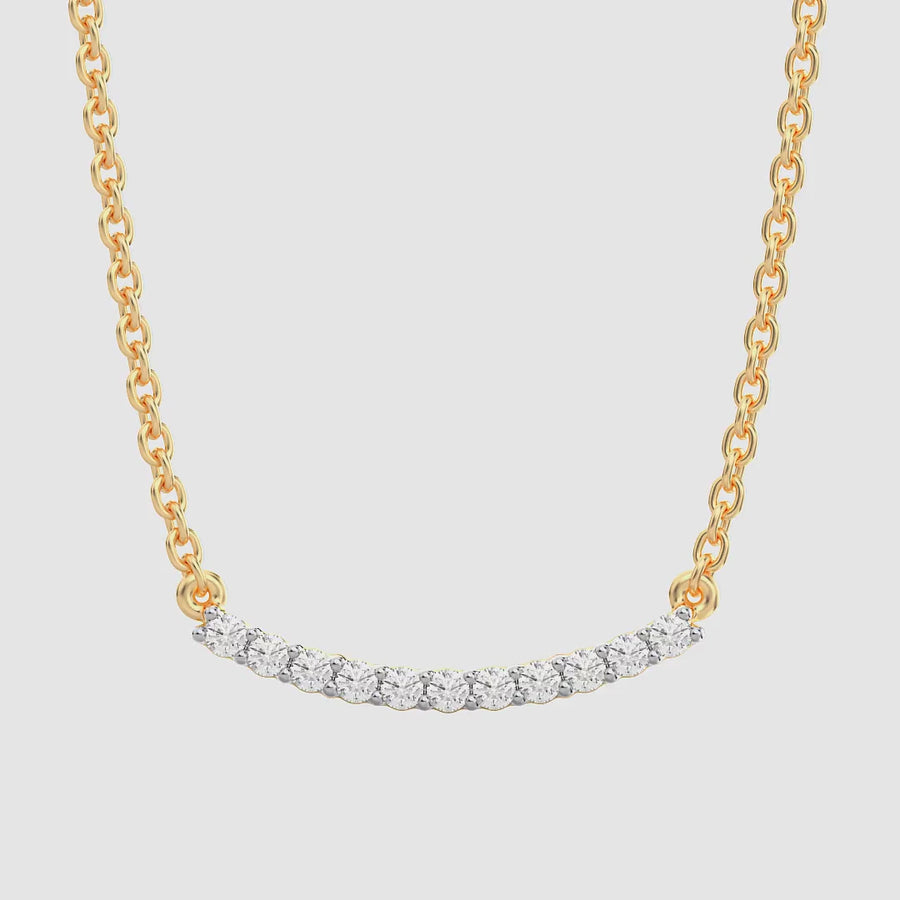 Lab-Grown 0.11 Ct Jewel Bar Pendant Necklace