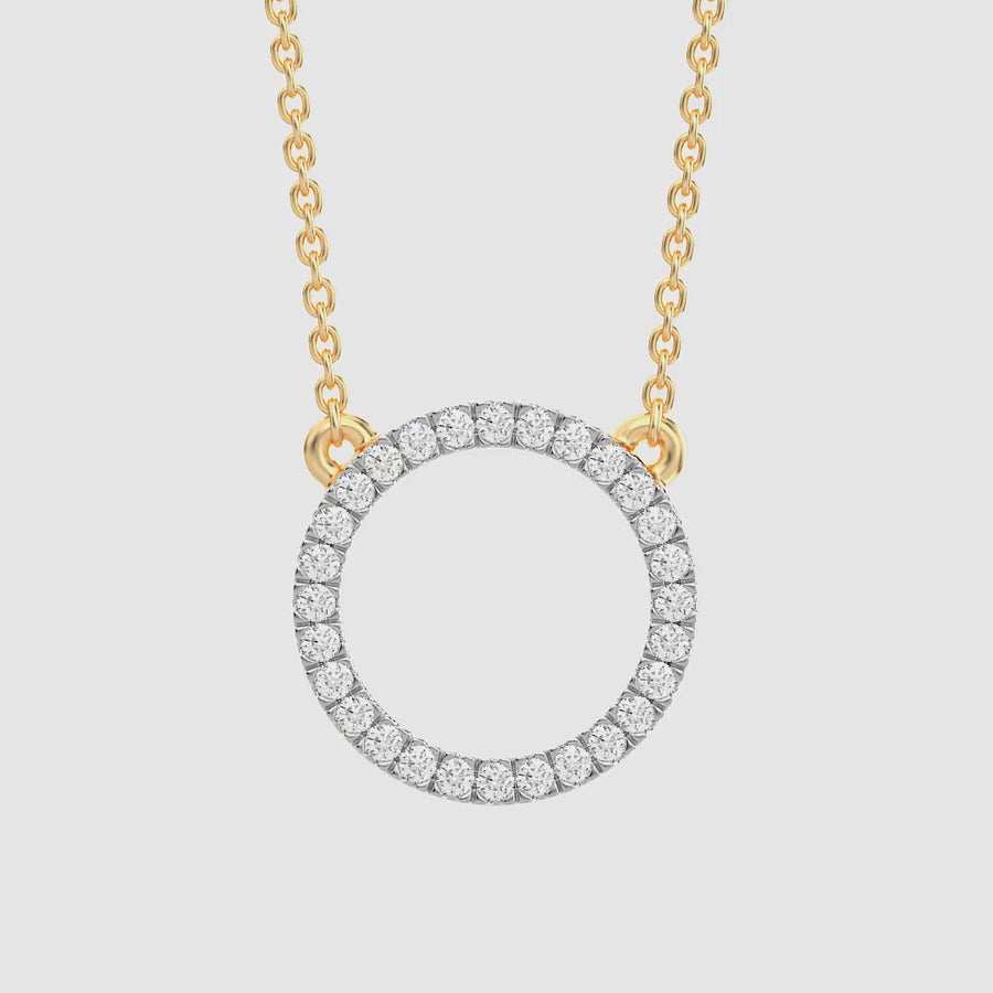 Lab-Grown Circle Pendant Necklace