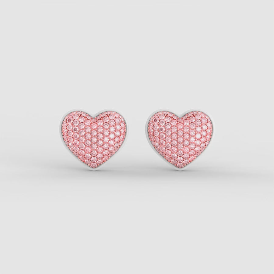 Lover Studs in Fuchsia