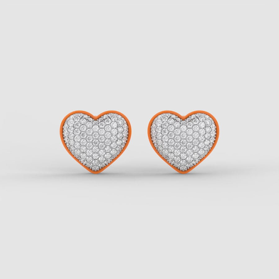 Two-Tone Lover Studs in Tangerine