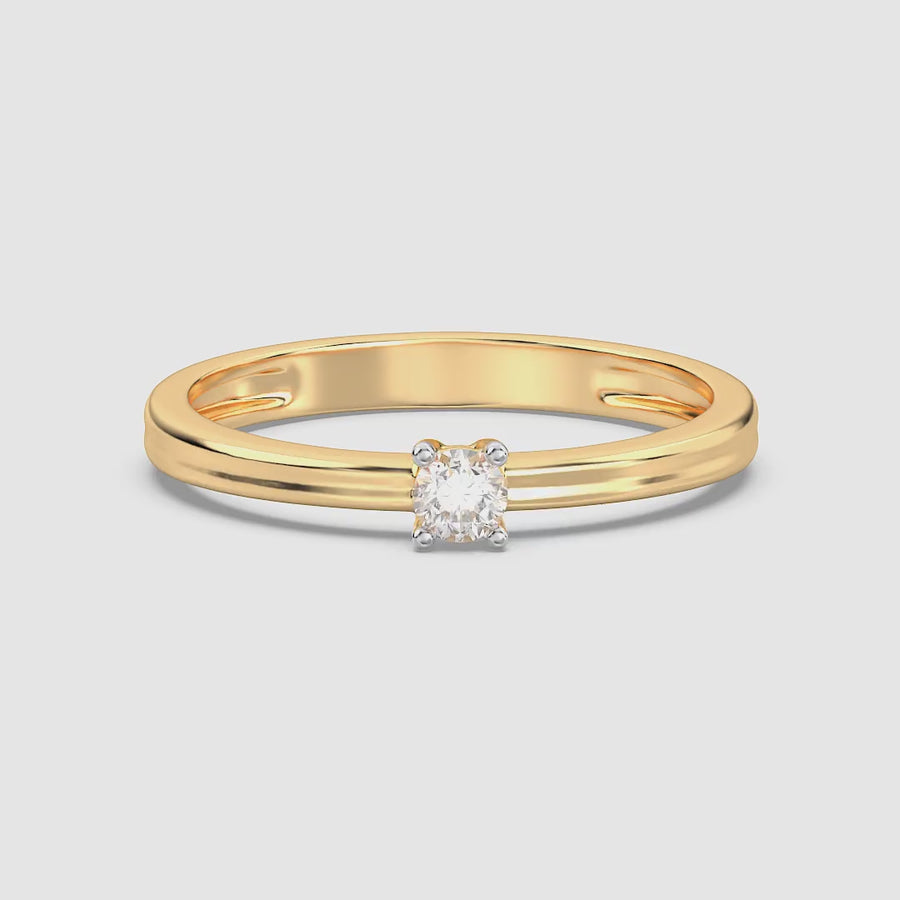 Lab-Grown 0.11 Ct Solo Diamond Stackable Ring