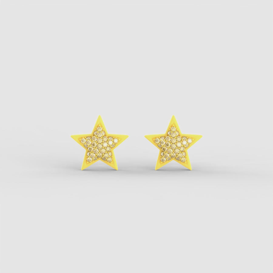 Monochrome Dreamer Studs in Citrus