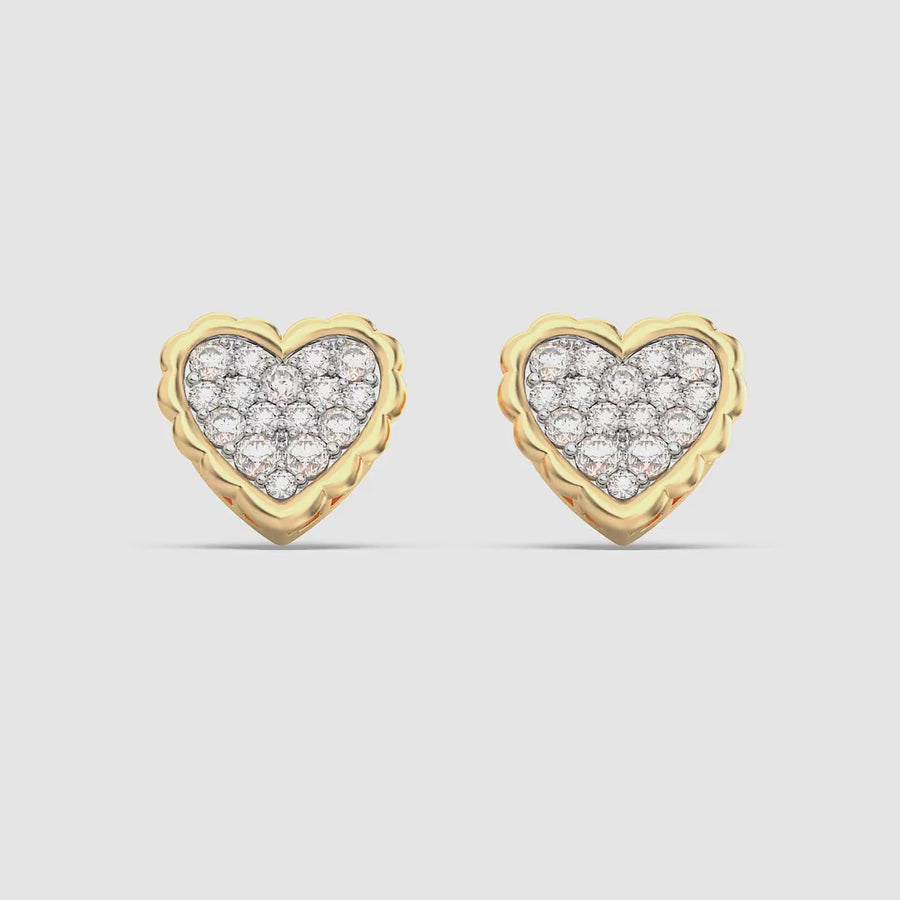 Lab-Grown Signature Heart Stud Earrings