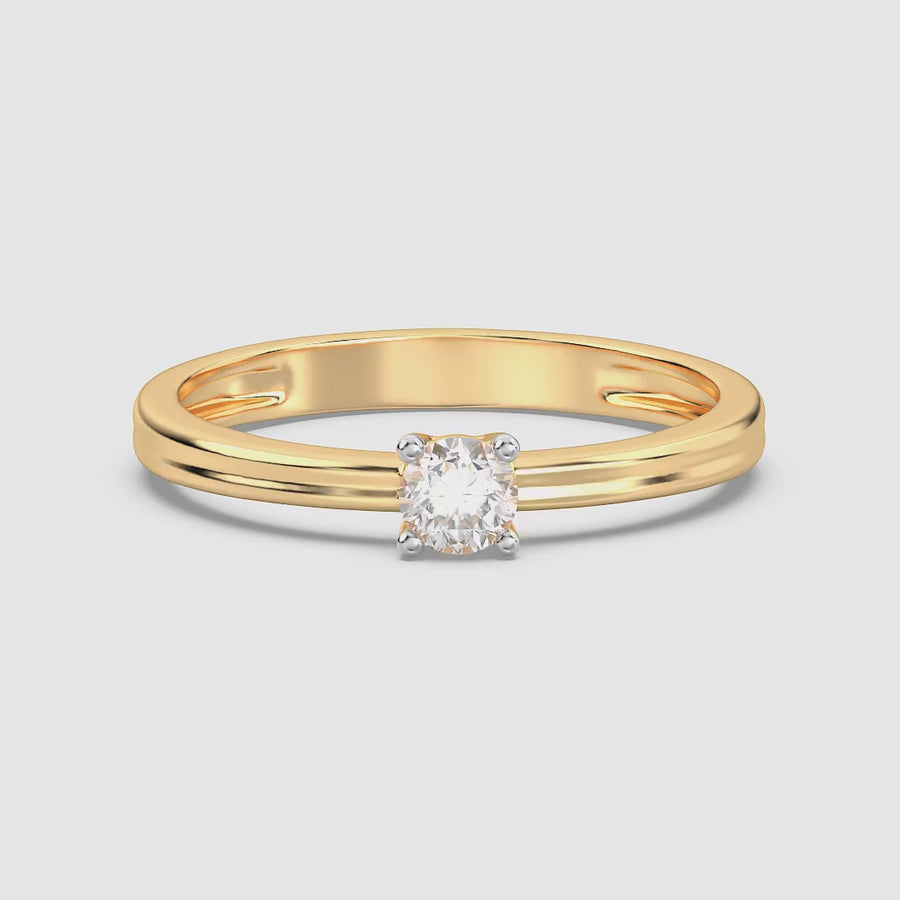Lab-Grown 0.20 Ct Solo Diamond Stackable Ring