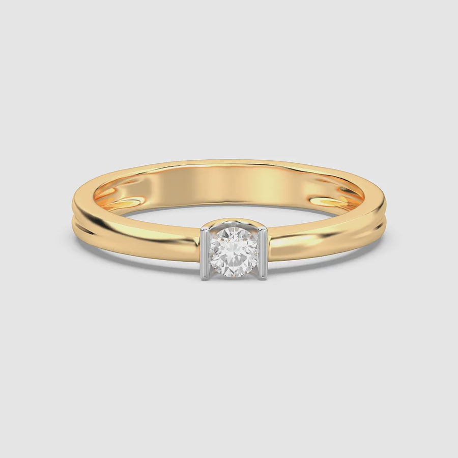 Lab-Grown 0.13 Ct Twin Bar Stackable Ring