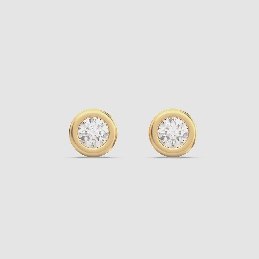 Lab-Grown 0.14 Ct Bezel Stud Earrings