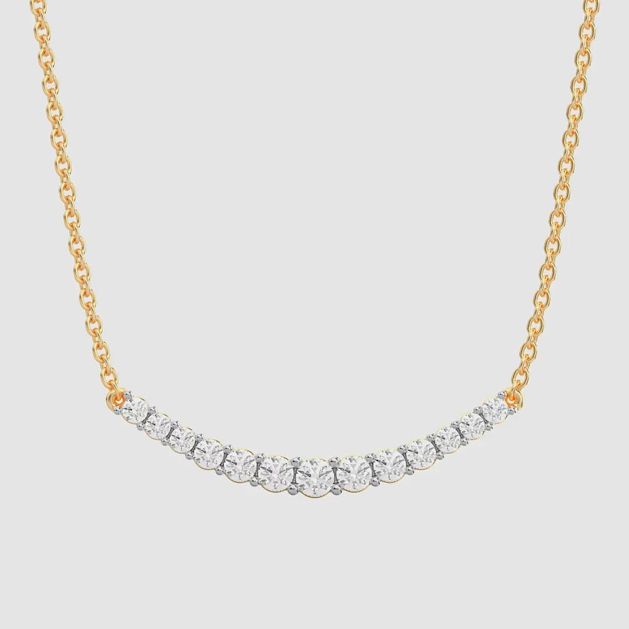Lab-Grown Curve Pendant Necklace