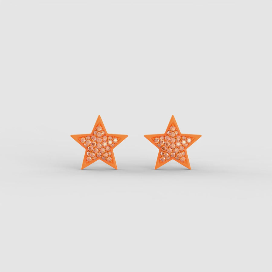 Monochrome Dreamer Studs in Tangerine