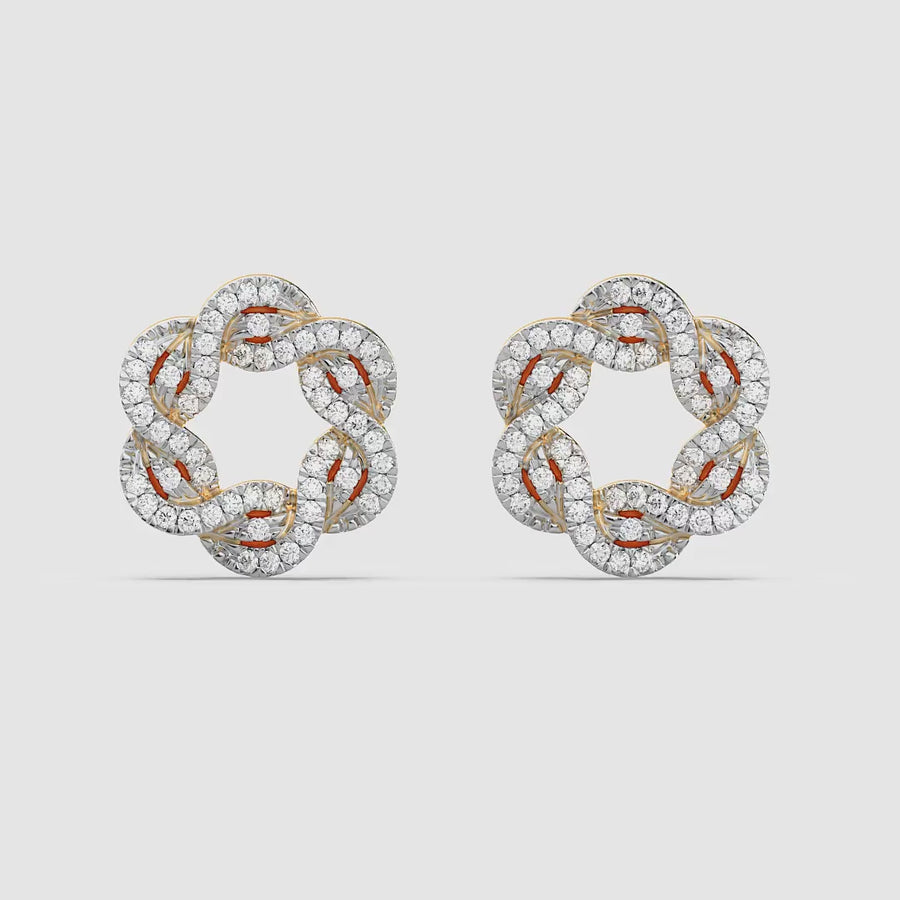 Lab-Grown Family Knot Stud Earrings