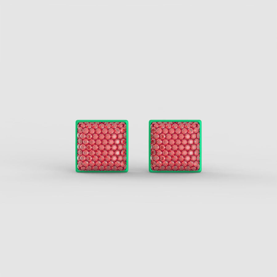 Community Studs in Watermelon