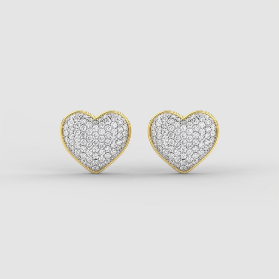 Two-Tone Lover Studs in Gold