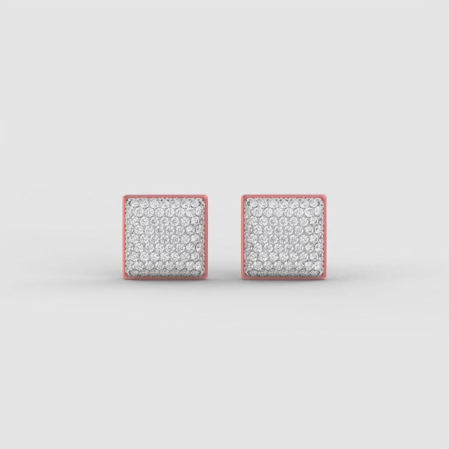 Two-Tone Community Studs in Rose Gold